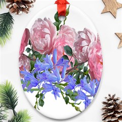 Flowers Roses Bluebells Arrangement Ornament (oval) by Simbadda