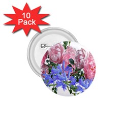 Flowers Roses Bluebells Arrangement 1 75  Buttons (10 Pack) by Simbadda