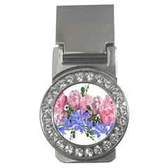 Flowers Roses Bluebells Arrangement Money Clips (cz)  by Simbadda