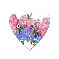 Flowers Roses Bluebells Arrangement Heart Magnet by Simbadda