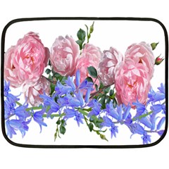 Flowers Roses Bluebells Arrangement Fleece Blanket (mini) by Simbadda