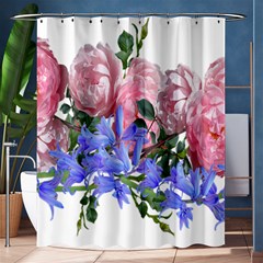 Flowers Roses Bluebells Arrangement Shower Curtain 60  X 72  (medium)  by Simbadda