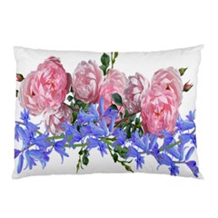 Flowers Roses Bluebells Arrangement Pillow Case (two Sides) by Simbadda