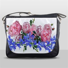 Flowers Roses Bluebells Arrangement Messenger Bag by Simbadda