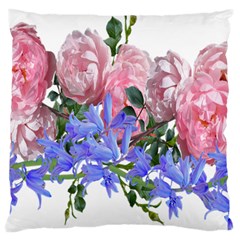 Flowers Roses Bluebells Arrangement Large Cushion Case (two Sides)