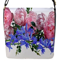 Flowers Roses Bluebells Arrangement Flap Closure Messenger Bag (s) by Simbadda