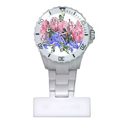 Flowers Roses Bluebells Arrangement Plastic Nurses Watch by Simbadda