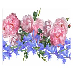 Flowers Roses Bluebells Arrangement Double Sided Flano Blanket (small)  by Simbadda