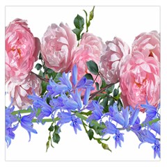 Flowers Roses Bluebells Arrangement Large Satin Scarf (square) by Simbadda