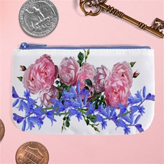 Flowers Roses Bluebells Arrangement Large Coin Purse by Simbadda