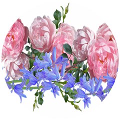 Flowers Roses Bluebells Arrangement Wooden Puzzle Round