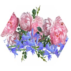 Flowers Roses Bluebells Arrangement Wooden Puzzle Hexagon