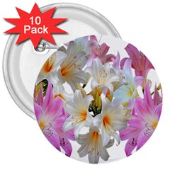 Lilies Belladonna Easter Lilies 3  Buttons (10 Pack)  by Simbadda