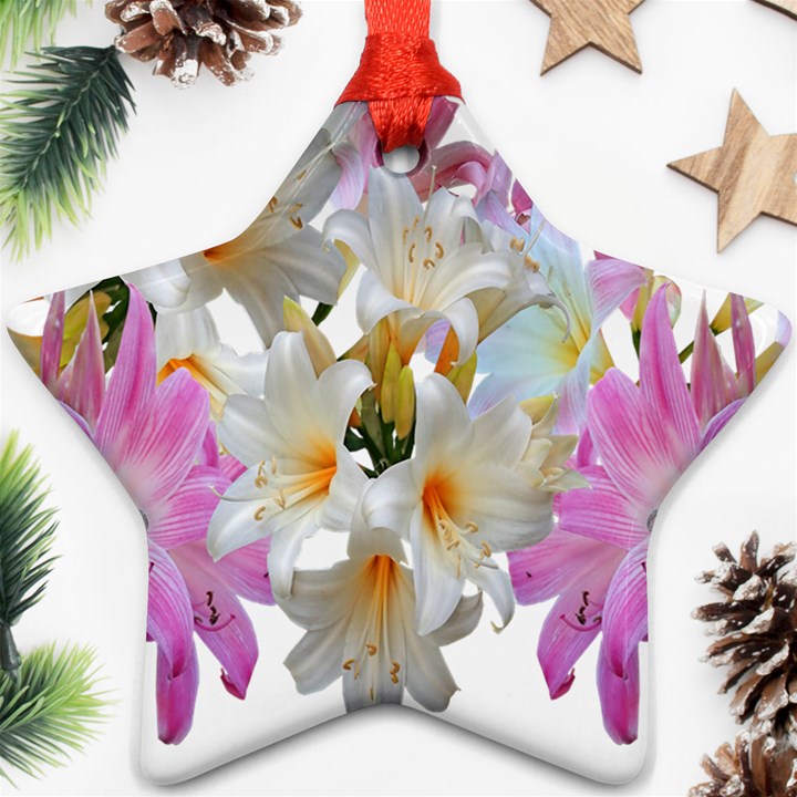 Lilies Belladonna Easter Lilies Star Ornament (Two Sides)