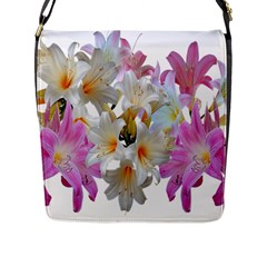 Lilies Belladonna Easter Lilies Flap Closure Messenger Bag (l) by Simbadda