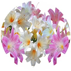 Lilies Belladonna Easter Lilies Wooden Puzzle Round