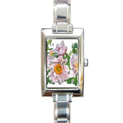 Flowers Anemone Arrangement Cut Out Rectangle Italian Charm Watch