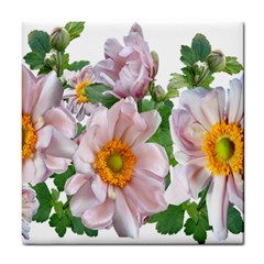 Flowers Anemone Arrangement Cut Out Tile Coaster by Simbadda