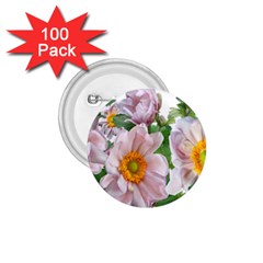 Flowers Anemone Arrangement Cut Out 1.75  Buttons (100 pack) 