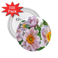 Flowers Anemone Arrangement Cut Out 2 25  Buttons (100 Pack)  by Simbadda