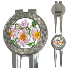 Flowers Anemone Arrangement Cut Out 3-in-1 Golf Divots by Simbadda