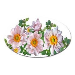 Flowers Anemone Arrangement Cut Out Oval Magnet by Simbadda