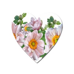 Flowers Anemone Arrangement Cut Out Heart Magnet by Simbadda