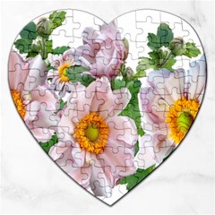 Flowers Anemone Arrangement Cut Out Jigsaw Puzzle (Heart)