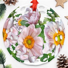 Flowers Anemone Arrangement Cut Out Round Filigree Ornament (Two Sides)