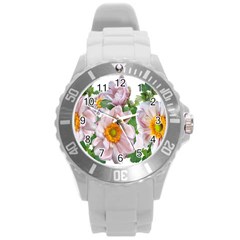 Flowers Anemone Arrangement Cut Out Round Plastic Sport Watch (l) by Simbadda