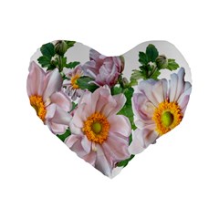 Flowers Anemone Arrangement Cut Out Standard 16  Premium Heart Shape Cushions