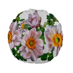 Flowers Anemone Arrangement Cut Out Standard 15  Premium Flano Round Cushions