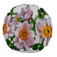 Flowers Anemone Arrangement Cut Out Large 18  Premium Flano Round Cushions