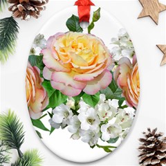 Flowers Arrangement Yellow Roses Ornament (oval) by Simbadda