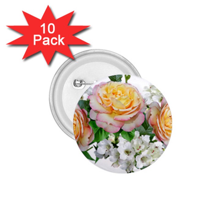 Flowers Arrangement Yellow Roses 1.75  Buttons (10 pack)