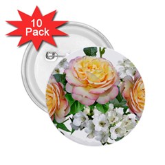 Flowers Arrangement Yellow Roses 2 25  Buttons (10 Pack)  by Simbadda