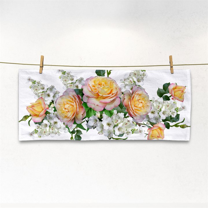 Flowers Arrangement Yellow Roses Hand Towel