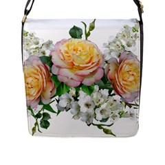 Flowers Arrangement Yellow Roses Flap Closure Messenger Bag (l) by Simbadda