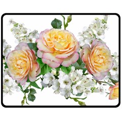 Flowers Arrangement Yellow Roses Double Sided Fleece Blanket (medium)  by Simbadda