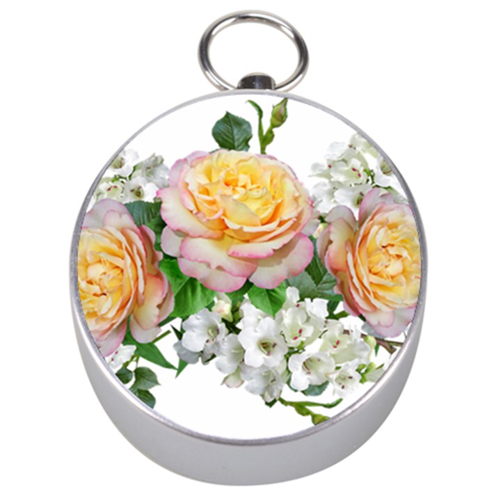 Flowers Arrangement Yellow Roses Silver Compasses