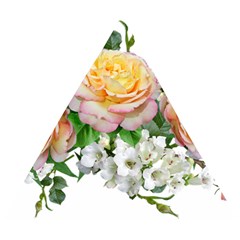 Flowers Arrangement Yellow Roses Wooden Puzzle Triangle