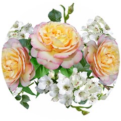 Flowers Arrangement Yellow Roses Wooden Puzzle Round by Simbadda