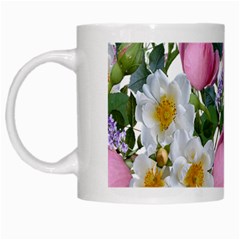 Flowers Roses Pink White Blooms White Mugs by Simbadda