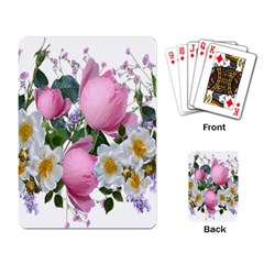 Flowers Roses Pink White Blooms Playing Cards Single Design (rectangle) by Simbadda