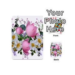 Flowers Roses Pink White Blooms Playing Cards 54 Designs (mini) by Simbadda