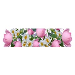 Flowers Roses Pink White Blooms Satin Scarf (oblong) by Simbadda