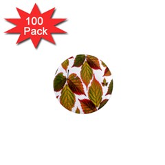 Leaves Autumn Fall Colorful 1  Mini Magnets (100 Pack)  by Simbadda