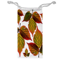 Leaves Autumn Fall Colorful Jewelry Bag by Simbadda