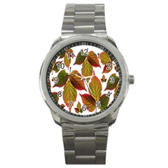 Leaves Autumn Fall Colorful Sport Metal Watch by Simbadda