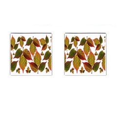 Leaves Autumn Fall Colorful Cufflinks (square) by Simbadda